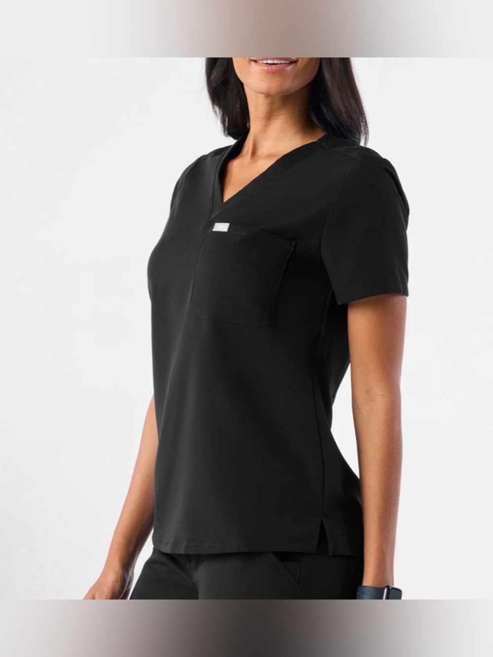 FIGS Catarina One-Pocket Scrub Top Women XL black FW1000 hospital dental medic